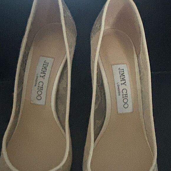 MADE TO ORDEr Jimmy Choo heels Romy Floral Lace Pumps ivory pointy toe shoes - Picture 3 of 8